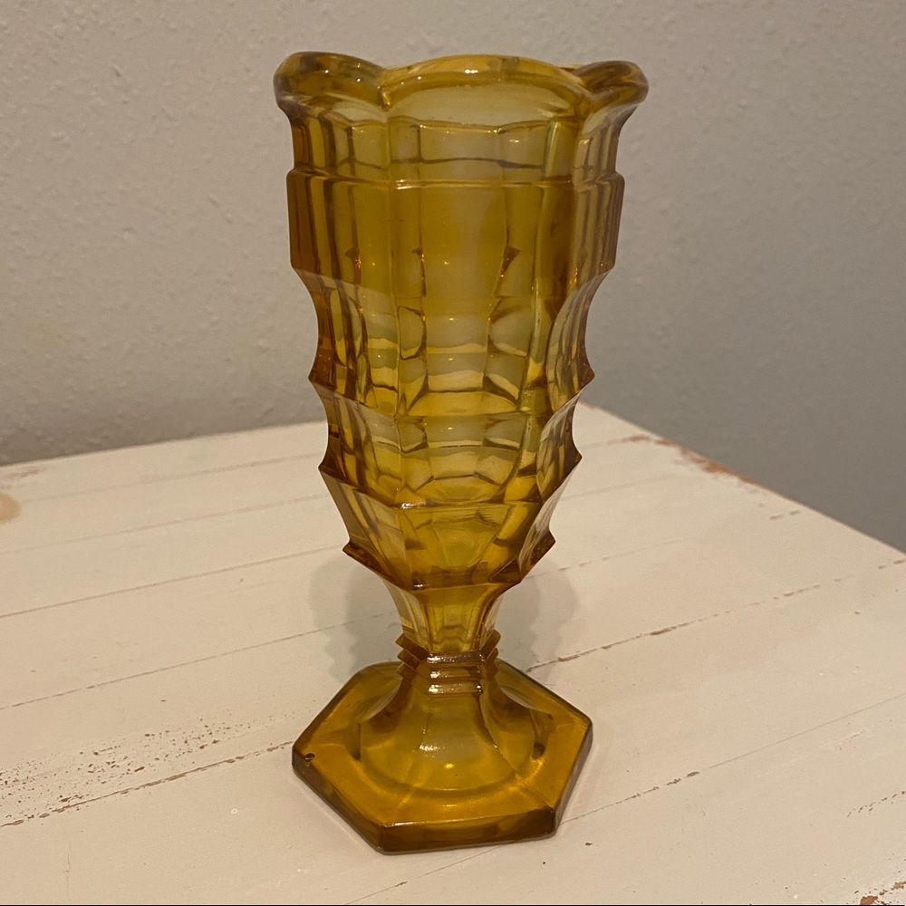 Art Deco Vintage Amber Vase